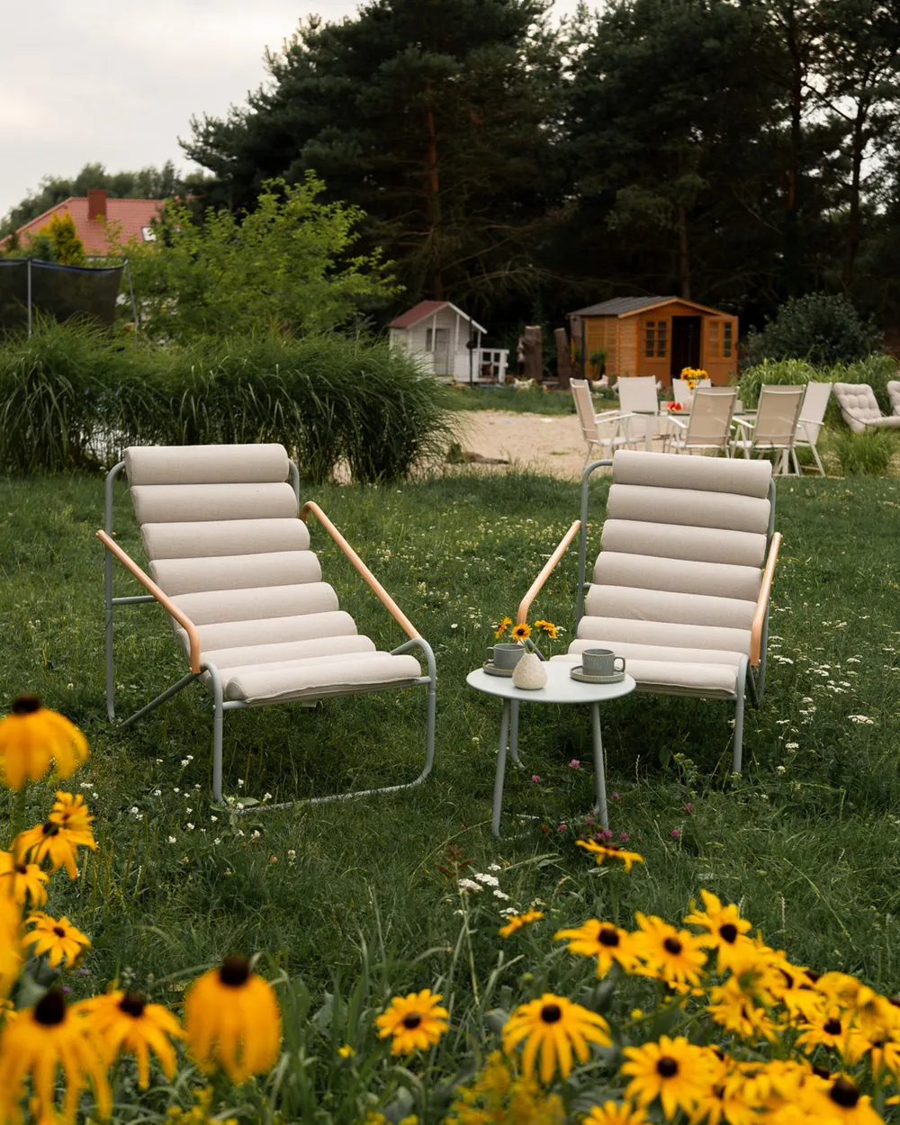 Garden Lounge Set with Table 2 Seater PASTO Metal Mint Green_1109507