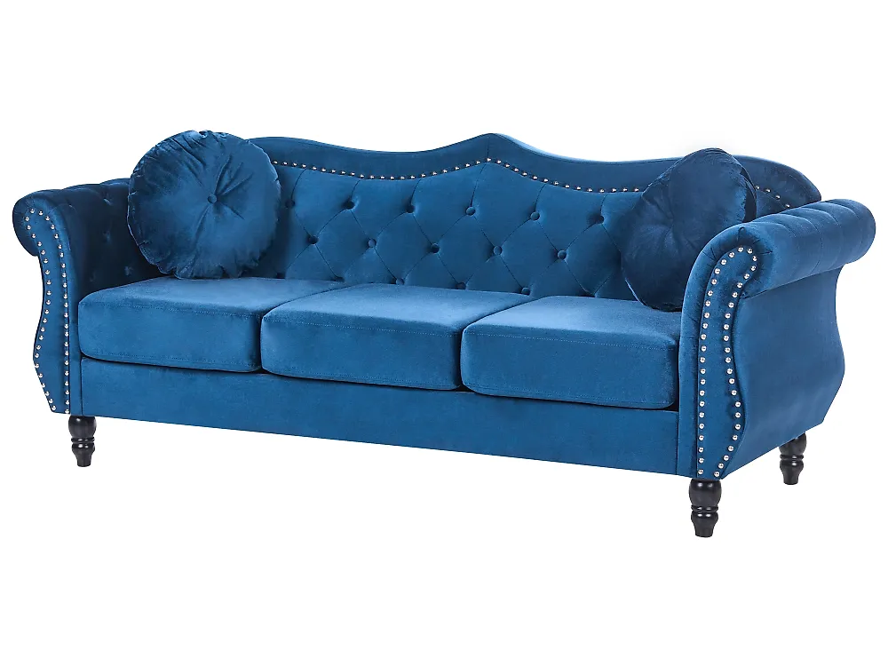 Sofa 3 Seater SKIEN Velvet Navy Blue_1170500