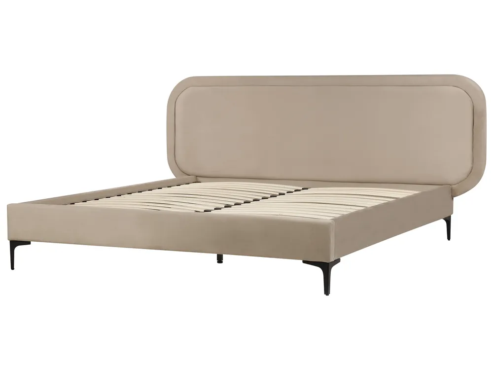 Säng med lamellram Sammet SUZETTE 140 x 200 cm Beige_916053