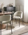 Set of 2 Dining Chairs PENNY Fabric Light Beige