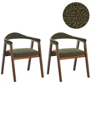 Set med 2 matstolar ONECO Trä Brun/ Grön_1085081