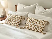 Koristetyynysetti 2 kpl INCANA 30 x 50 cm Puuvilla Beige Geometrinen kuvio_1180212