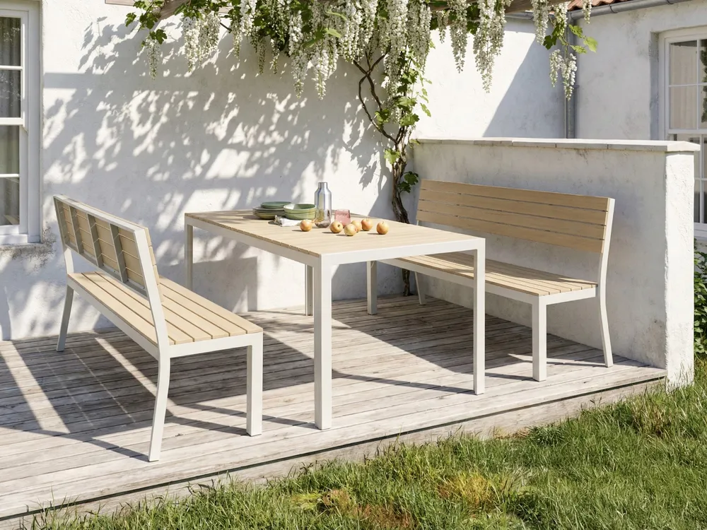 Garden Dining Set with Benches 6 Seater COMO Beige