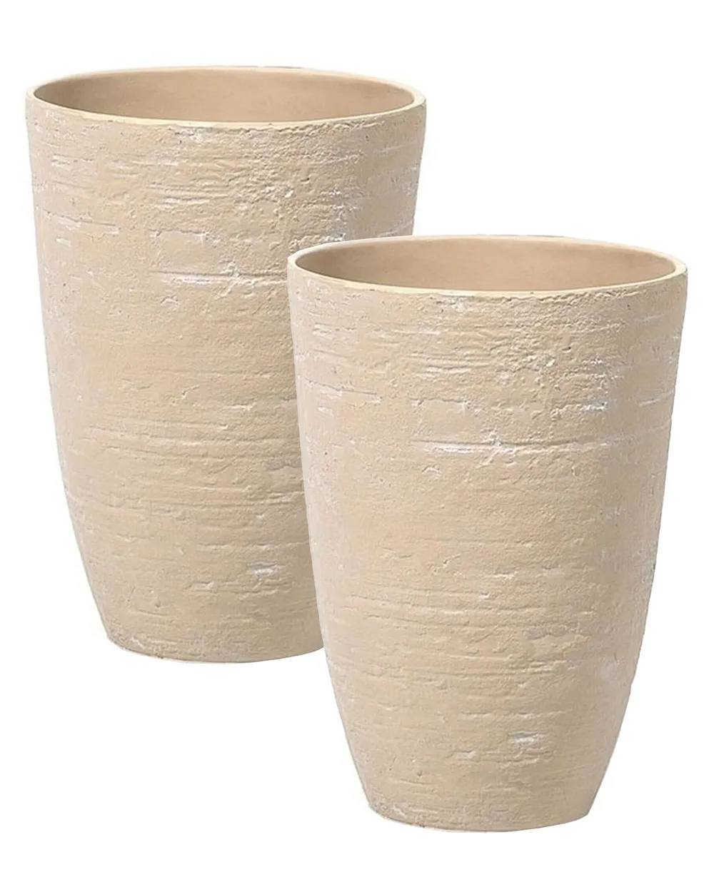 Set of 2 Plant Pots CAMIA 35 cm Beige