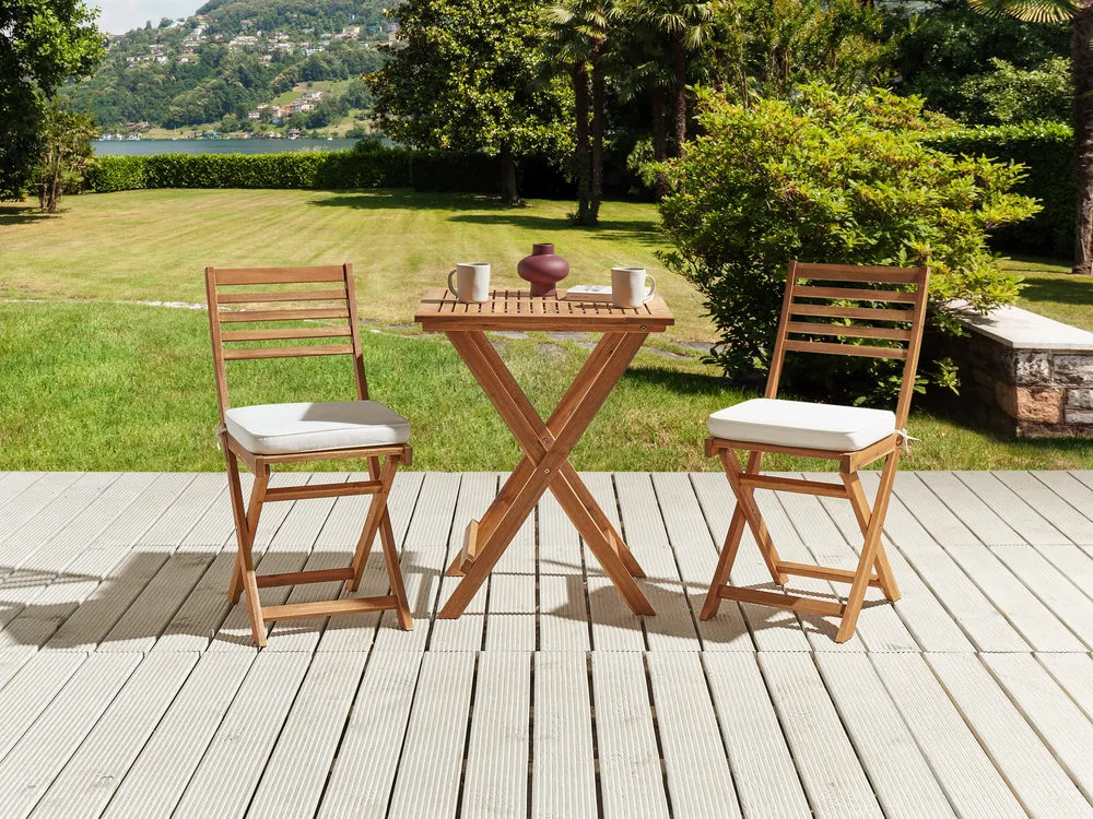 Set of 2 Garden Chair Cushions FIJI 29 x 38 cm Off-White