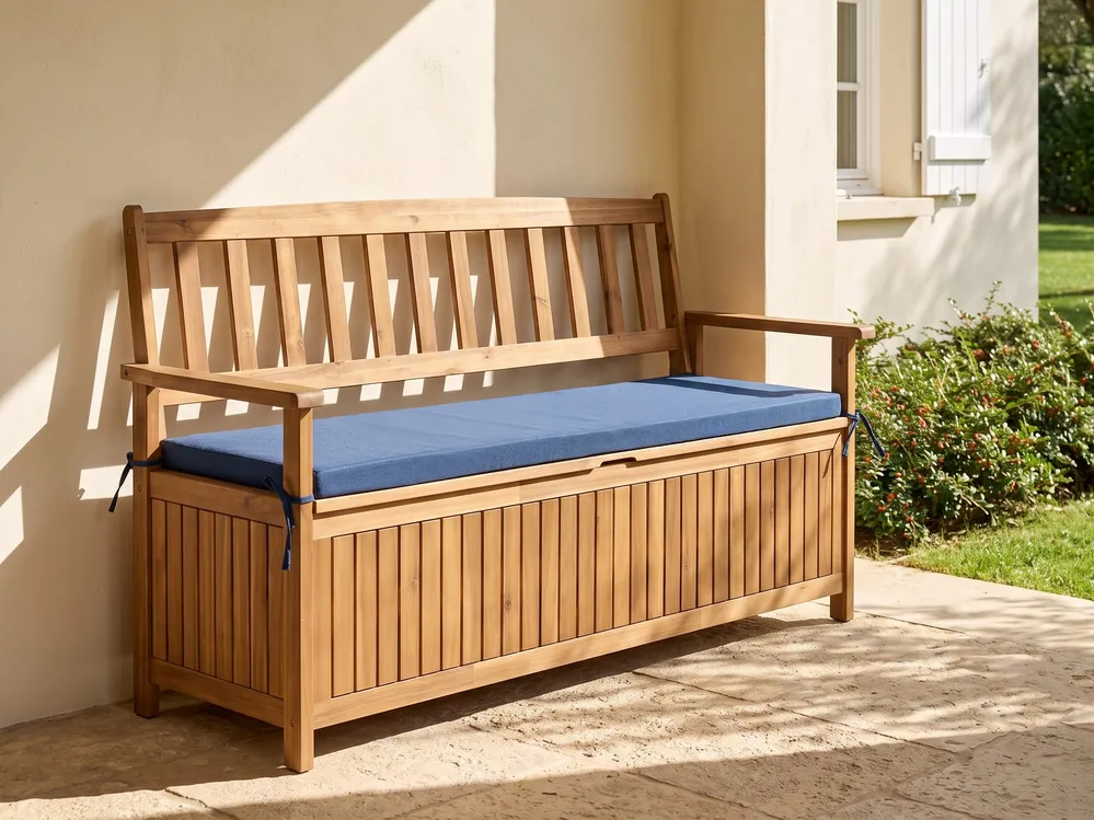 Bench Seat Pad Cushion SOVANA 148 x 45 cm Blue_1109908