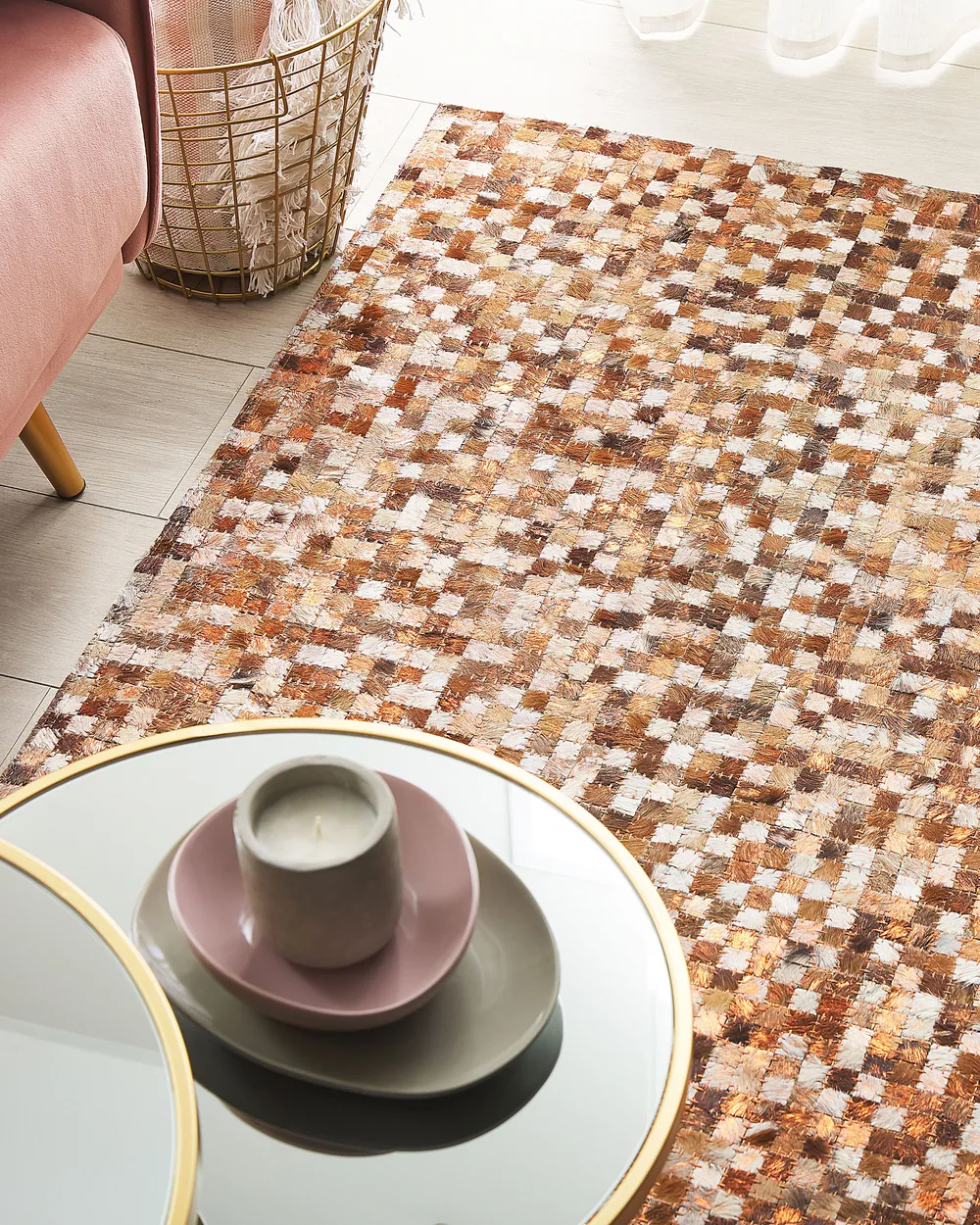 Rug TORUL Brown 160 x 230 cm Leather