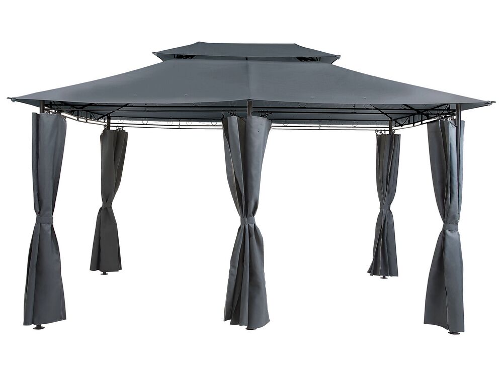 Paviljong COLOS 400 cm 300 cm Metall Grafittgrå