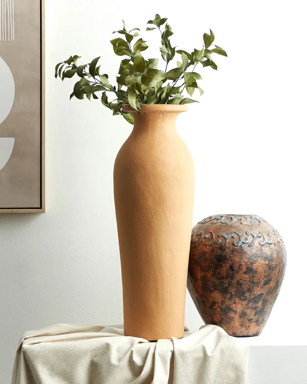 Decorative Vase MUAR 60 cm Ceramic Orange