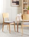 Set of 2 Dining Chairs MINIER Wood Light Brown/ Grey