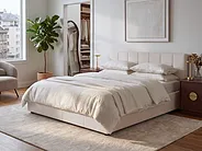 Seng med oppbevaring LAURESSES Lys beige 160 x 200 cm_1153501