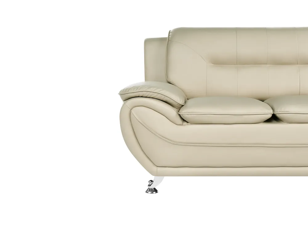 Soffa 3-sits LEIRA Konstläder Beige_1058731