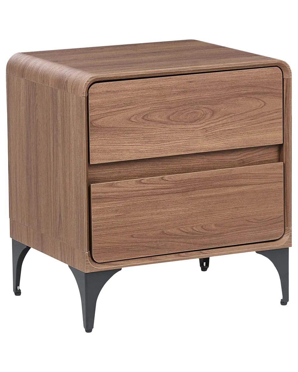 2 Drawer Bedside Table COWELL Dark Brown