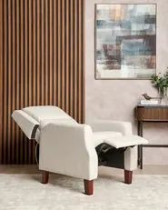 Reclinerfåtölj EGERSUND Inklusive fotstöd Ljusbeige_896472