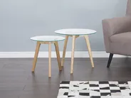 Set of 2 Coffee Tables MISSOURI Glass Transparent_748501