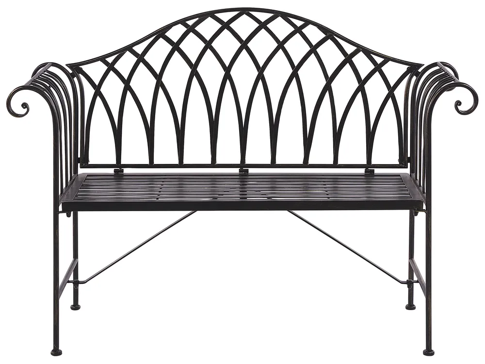 Garden Bench MILAZZO 130 cm Metal Black