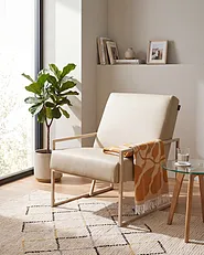 Nojatuoli DELARY Keinonahka Beige_1159621