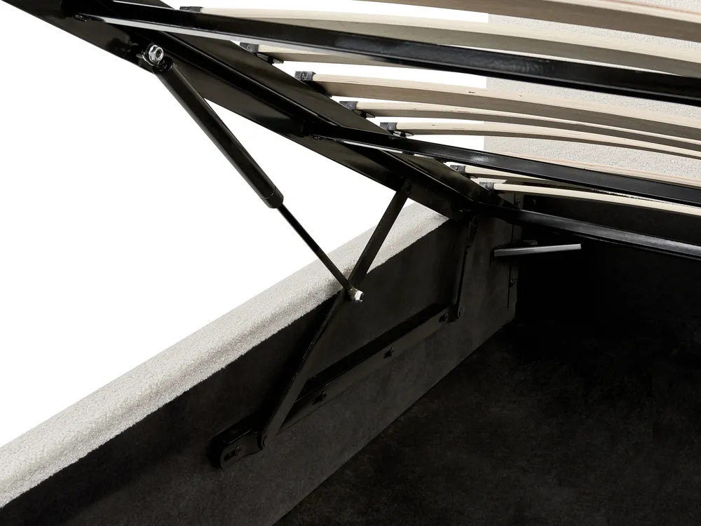 Säng med förvaring BRENON Bouclé Off-White 140 x 200 cm_1055935