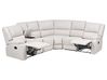 Manual Recliner Corner Sofa 5 Seater ROKKE Fabric Off-White Light Beige Left Hand