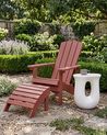 Garden Chair ADIRONDACK with Footstool Red