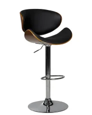 Set of 2 Bar Chairs ROTTERDAM Swivel Faux Leather Black_953067