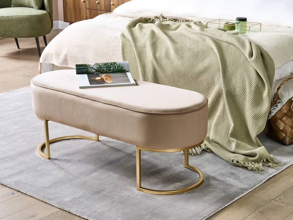 Upholstered Bench MILRY Velvet Beige