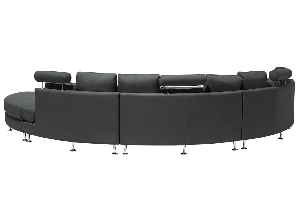 Curved Sofa 7 Seater ROTUNDE Fabric Dark Grey_694742