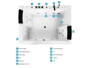 Kulmaporeamme LED-valolla SALAMANCA 183 x 142 cm Valkoinen_782684