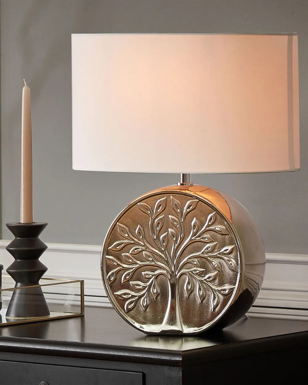Table Lamp KHERLEN Ceramic Silver