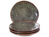 Set of 4 Side Plates THYME Stoneware Dark Green