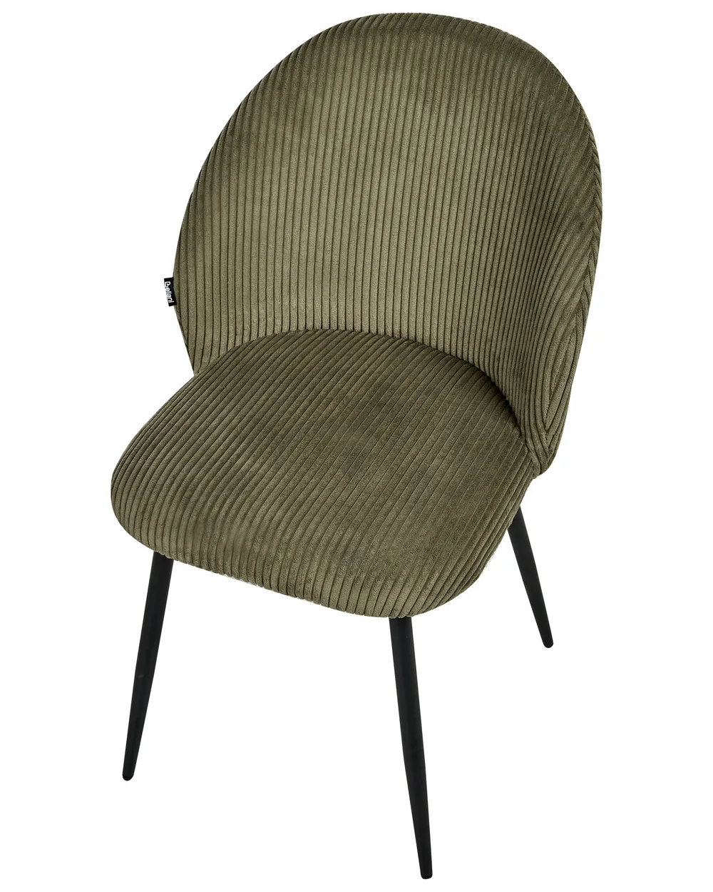 Set of 2 Dining Chairs ELOY Corduroy Dark Green_1006532