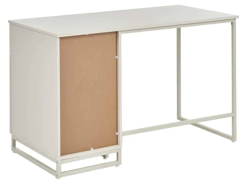 Home Office Desk LEXTON 120 cm 60 cm with Drawers Light Beige_1102607