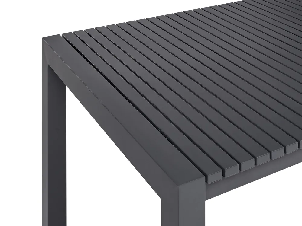 Extending Garden Dining Table ARDESIO 160/220 cm 90 cm Metal Dark Grey_1064674