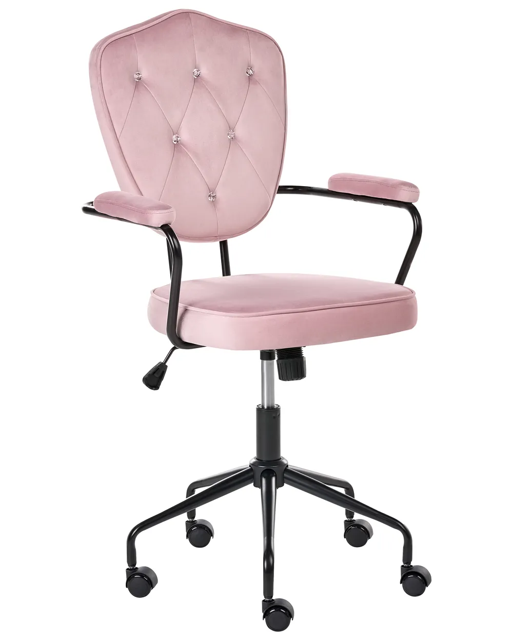 Desk Chair VELISSE Velvet Pastel Pink