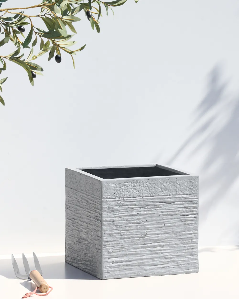 Plant Pot PAROS 30 cm Light Grey