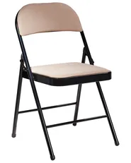 Set of 4 Folding Chairs SPARKS Metal Beige/ Black_938663