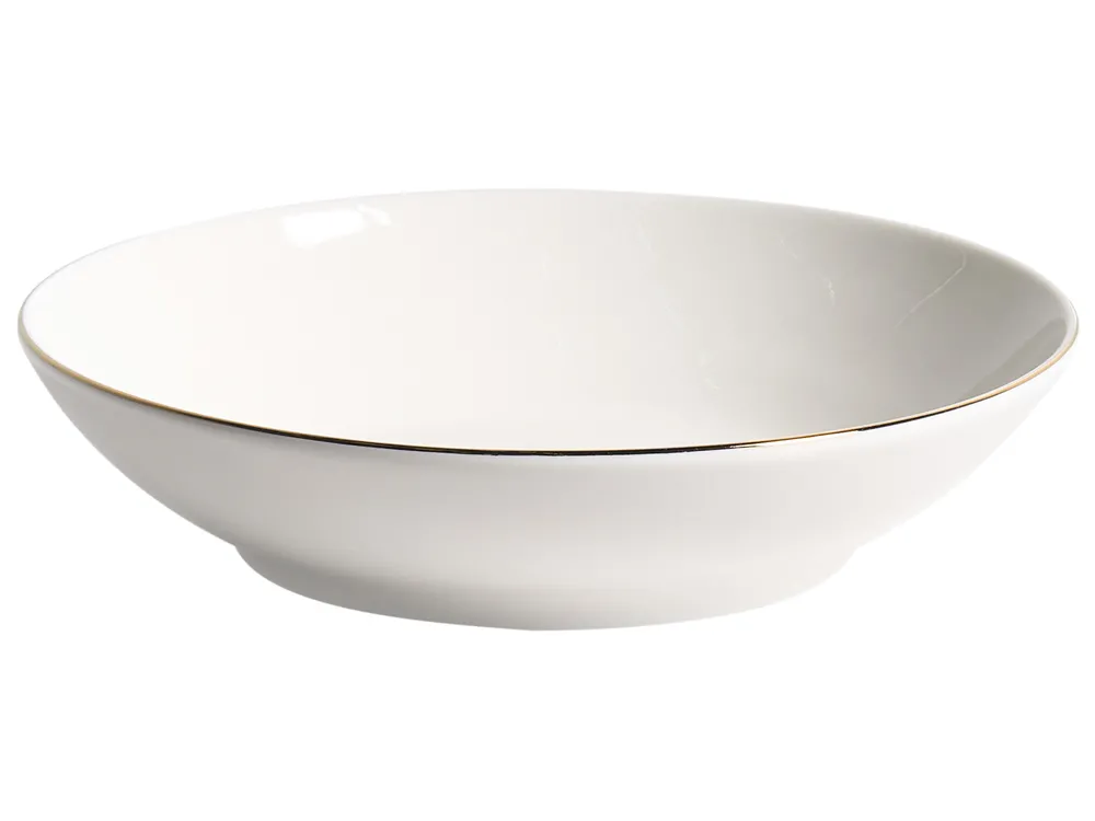 Set med 12 matserviser CUMIN Porslin Off-white/ Guld_1061585