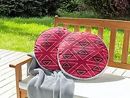 Ulkotyynysetti 2 kpl MEZZANO Geometrinen kuvio 40 x 40 cm Vaaleanpunainen_1183474