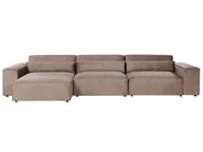 Modular Corner Sofa 4 Seater HELLNAR Fabric Light Brown Right Hand_912359