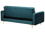 Bäddsoffa 3-sits ABERDEEN Sammet Blågrön_737994