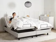 Säädettävä sänky ilman sängynpäätyä kangas DUKE 180 x 200 cm Beige_958330