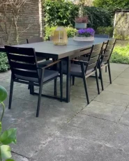 Garden Dining Set 8 Seater VALCANETTO/TAVIANO with Cushions Metal Black_994236