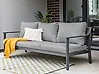 Garden Sofa 3 Seater KIATO Metal Dark Grey
