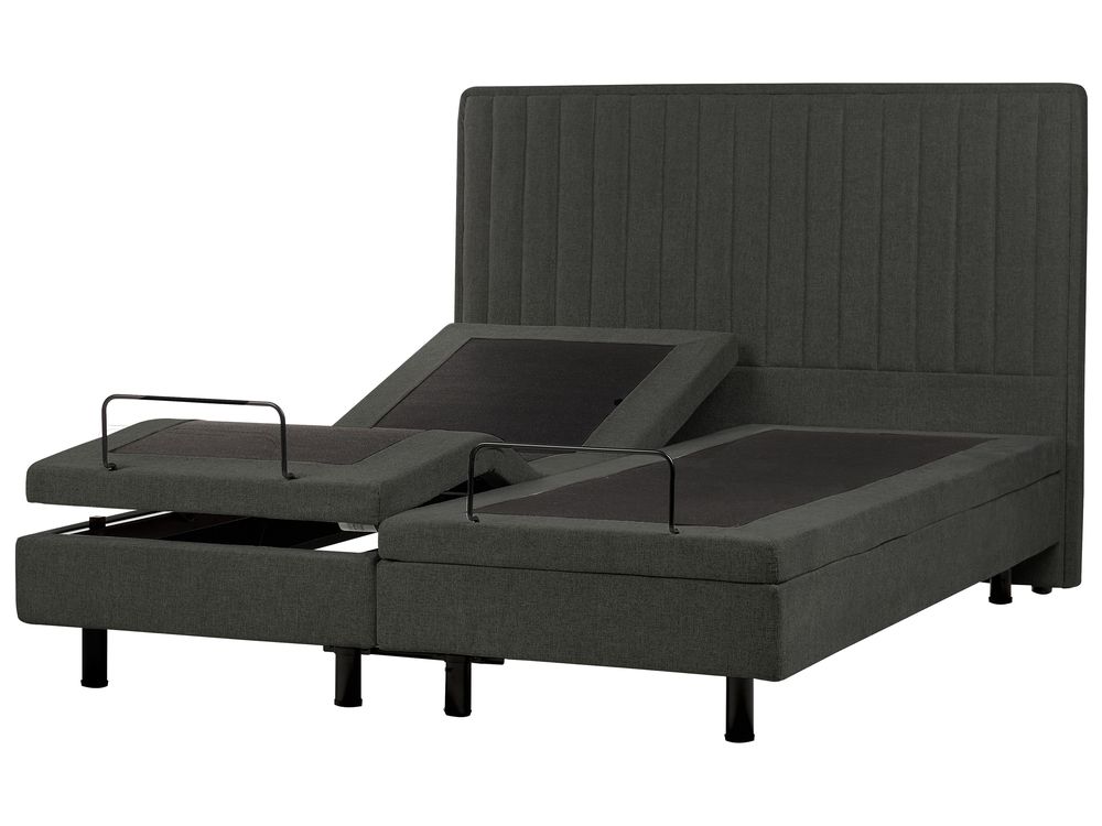 Adjustable Bed Fabric CASTELLAN 160 x 200 cm (EU King Size) Dark Grey