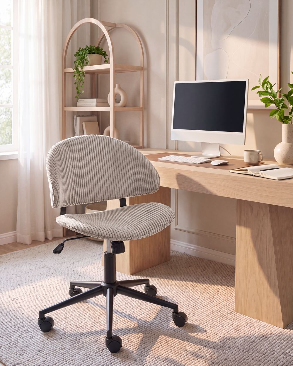 Office Chair KIANA Corduroy Taupe