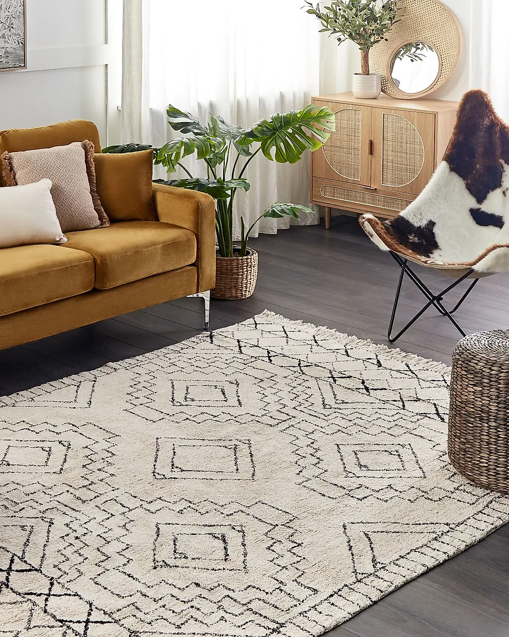 Matto ZEYNE Beige 140 x 200 cm Puuvilla_1184394