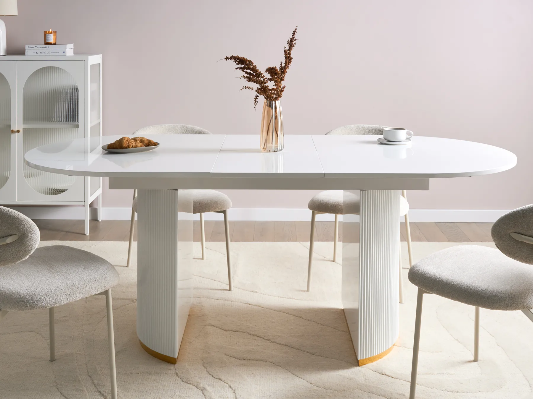 Extending Dining Table DULVERTON White 160/200 cm 90 cm_1005680