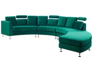 Curved Sofa 7 Seater ROTUNDE Velvet Dark Green_793580