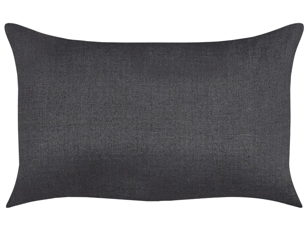 Koristetyynysetti 2 kpl BANORI 30 x 50 cm Pellava Musta Hillitty_903795