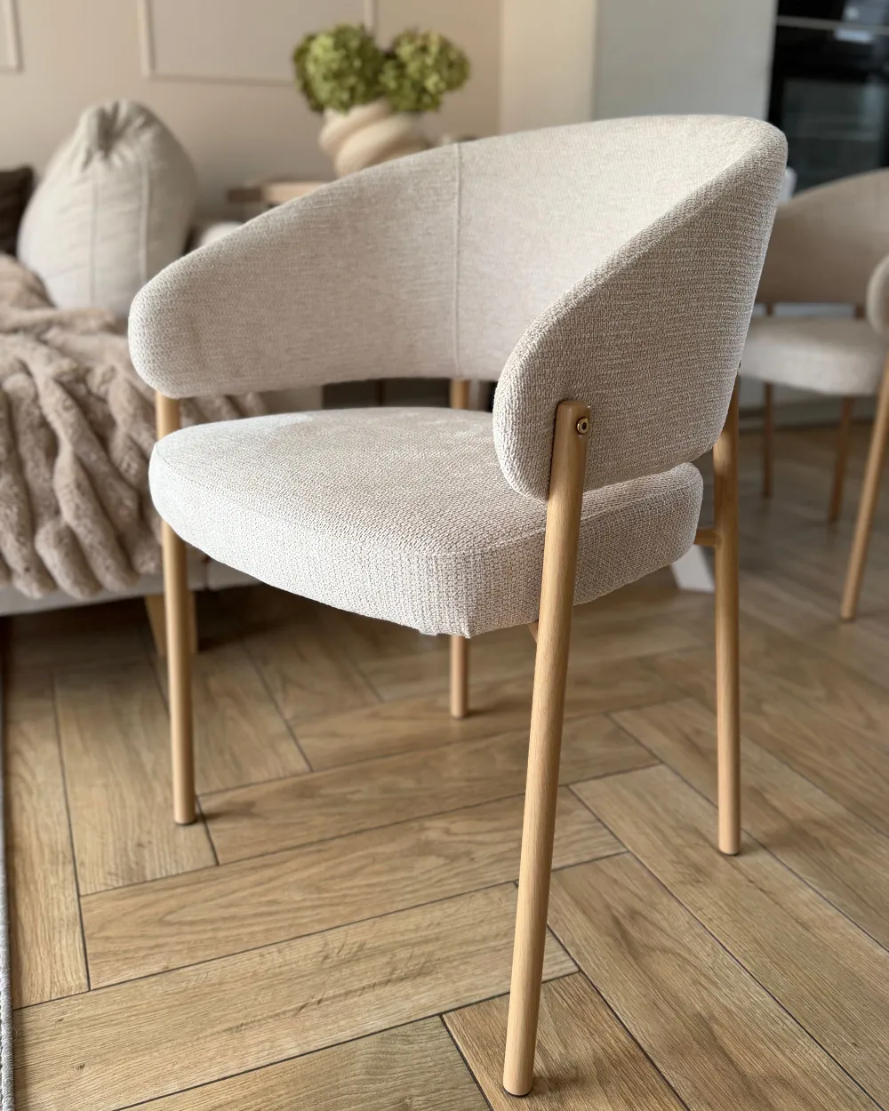 Ruokatuolisetti 2 kpl ZANE Kangas Vaaleanbeige_1188053